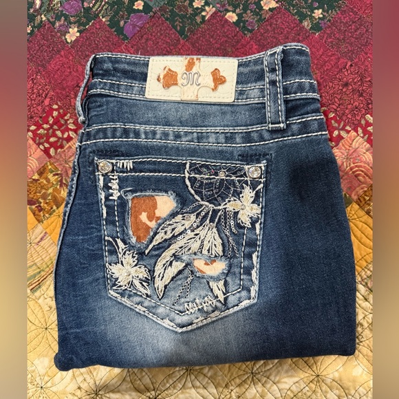 Miss Me Denim - Miss me Chloe boot cut Jean with real cow hair inlay 30/34